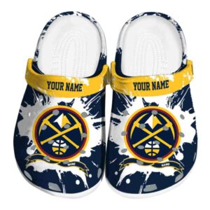 custom denver nuggets splatter pattern clog best selling