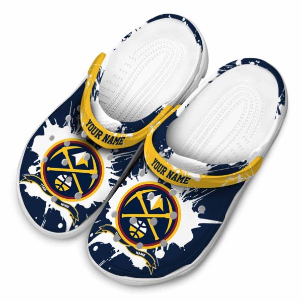 custom denver nuggets splatter pattern clog latest model