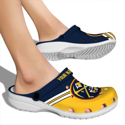 custom denver nuggets striped accents clog fashion forward