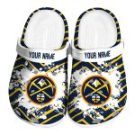 custom denver nuggets zigzag paint burst clog best selling