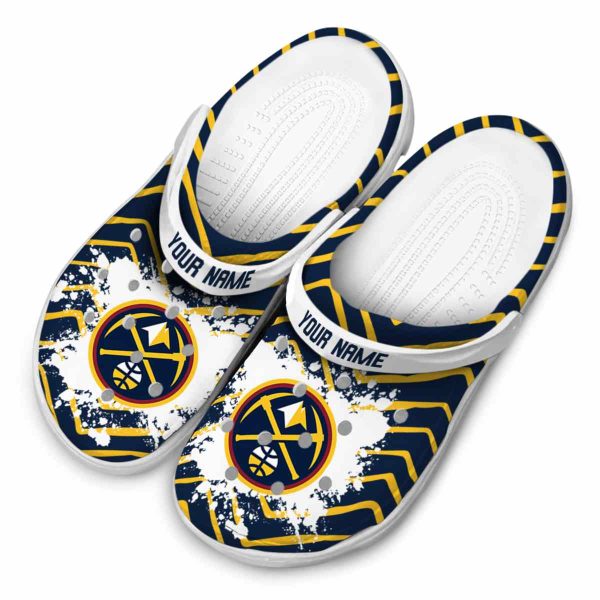 custom denver nuggets zigzag paint burst clog latest model