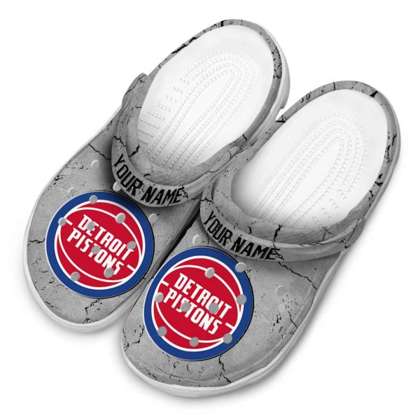 custom detroit pistons cracked texture clog latest model