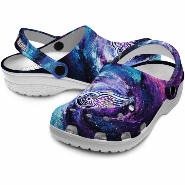 custom detroit red wings galaxy swirl clog high quality