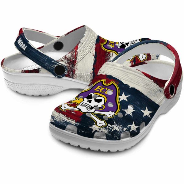 custom east carolina pirates patriotic stripes clog high quality