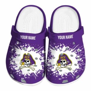 custom east carolina pirates splatter background clog best selling