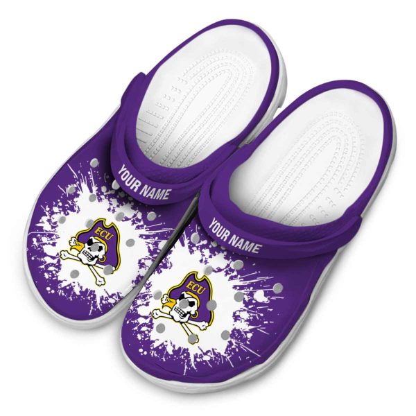 custom east carolina pirates splatter background clog latest model