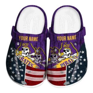 custom east carolina pirates star spangled side pattern clog best selling