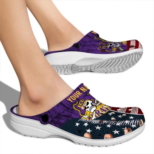 custom east carolina pirates star spangled side pattern clog fashion forward