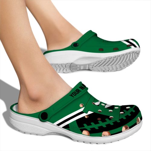 custom eastern michigan eagles football motif clog fashion forward