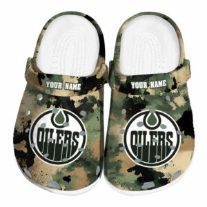 custom edmonton oilers camouflage craze clog best selling