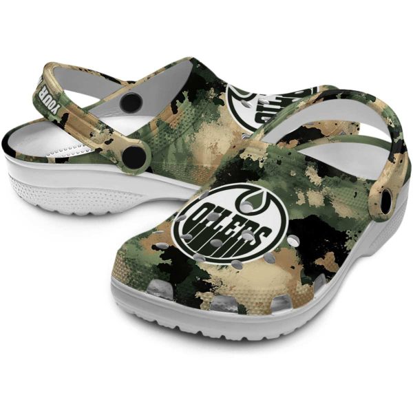 custom edmonton oilers camouflage craze clog high quality