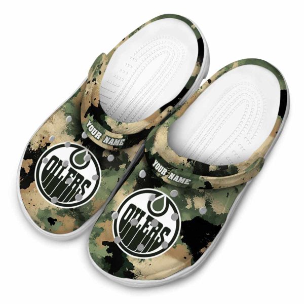 custom edmonton oilers camouflage craze clog latest model