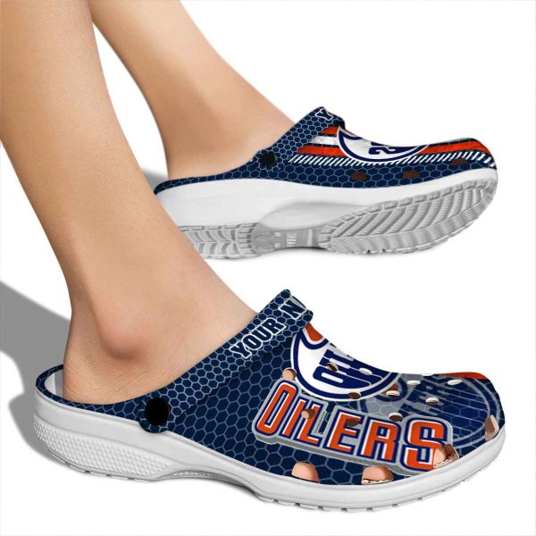 custom edmonton oilers contrasting stripes clog fashion forward