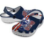custom edmonton oilers contrasting stripes clog best selling