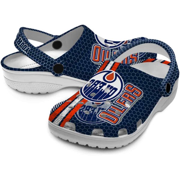 custom edmonton oilers contrasting stripes clog high quality