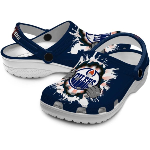 custom edmonton oilers gripping hand clog high quality