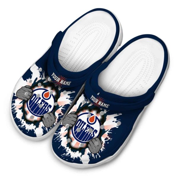 custom edmonton oilers gripping hand clog latest model
