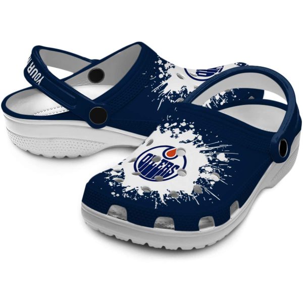 custom edmonton oilers splatter background clog high quality
