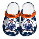 custom edmonton oilers splatter pattern clog best selling