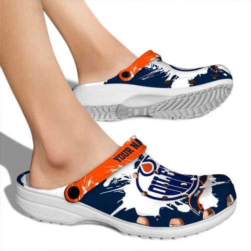 custom edmonton oilers splatter pattern clog fashion forward