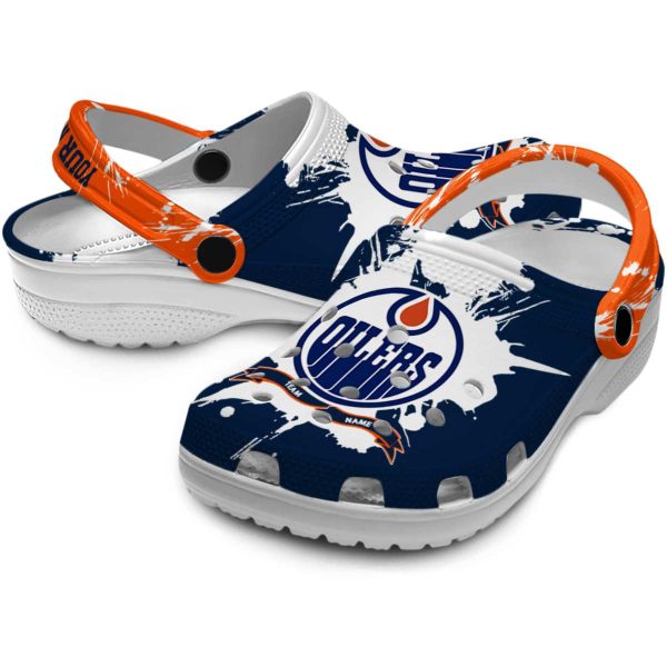 custom edmonton oilers splatter pattern clog high quality