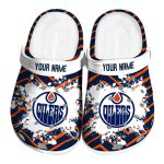 custom edmonton oilers zigzag paint burst clog best selling