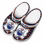 custom edmonton oilers zigzag paint burst clog best selling