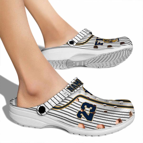 custom fiu panthers pinstripe pattern clog fashion forward