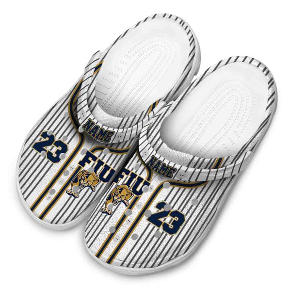 custom fiu panthers pinstripe pattern clog latest model