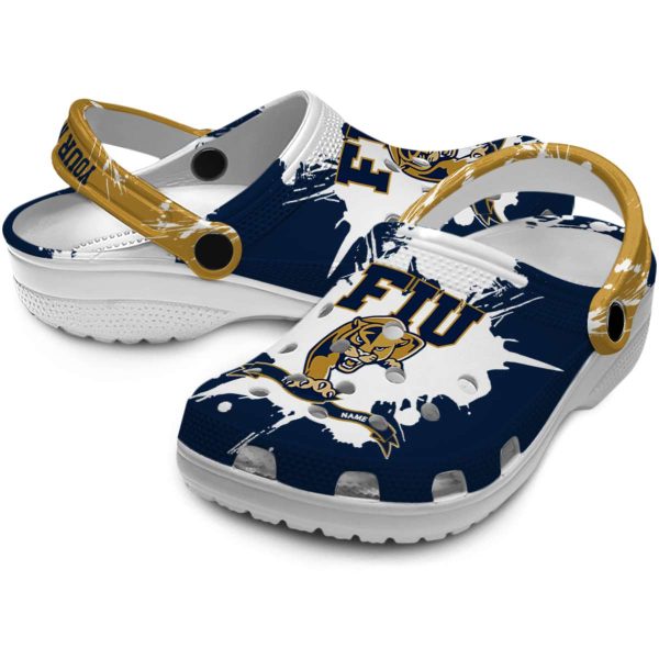 custom fiu panthers splatter pattern clog high quality
