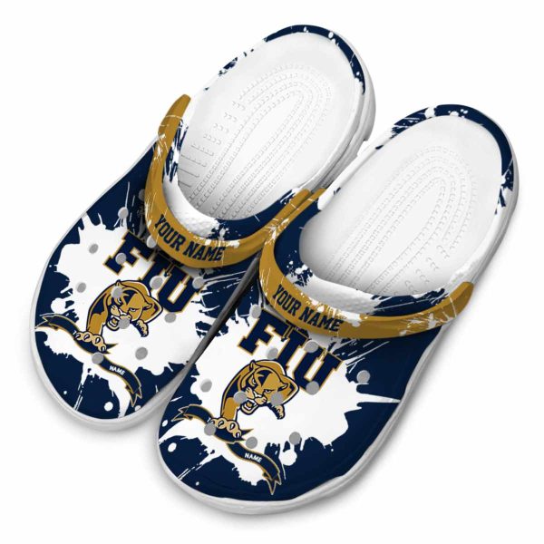 custom fiu panthers splatter pattern clog latest model