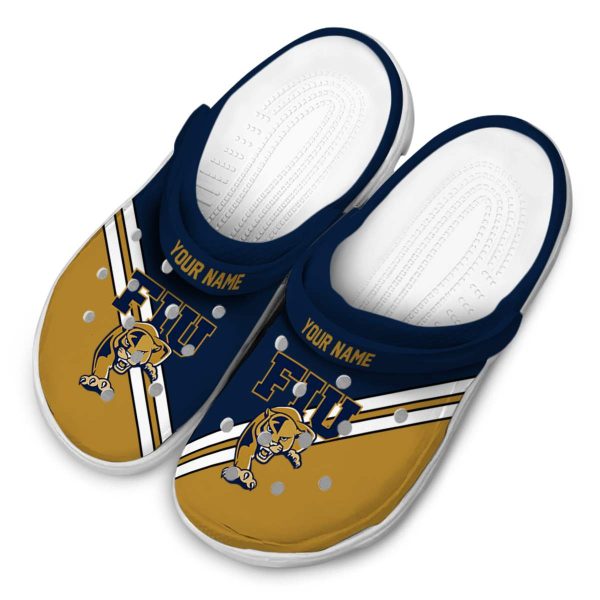 custom fiu panthers striped accents clog latest model