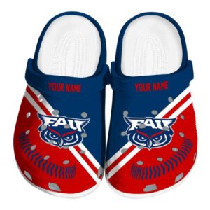 custom florida atlantic owls baseball motif clog best selling