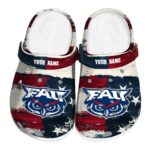custom florida atlantic owls patriotic stripes clog best selling