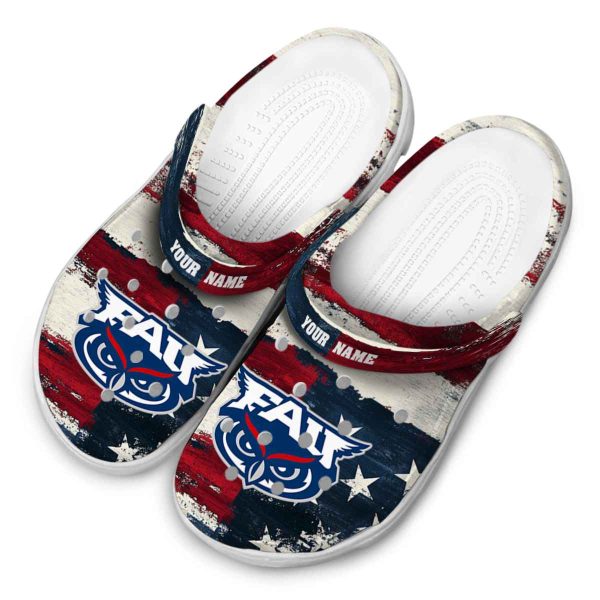 custom florida atlantic owls patriotic stripes clog latest model