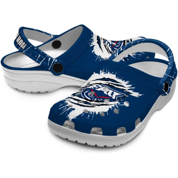 custom florida atlantic owls splash motif background clog high quality
