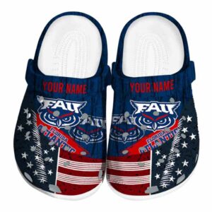 custom florida atlantic owls star spangled side pattern clog best selling