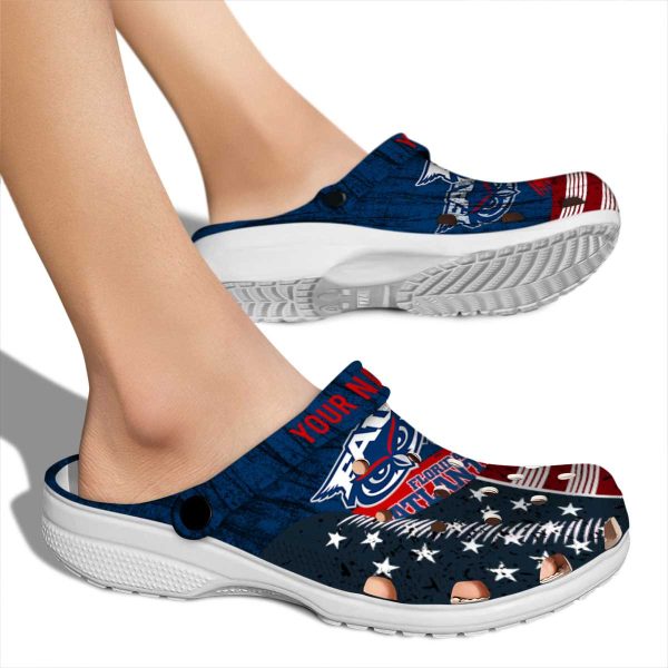 custom florida atlantic owls star spangled side pattern clog fashion forward