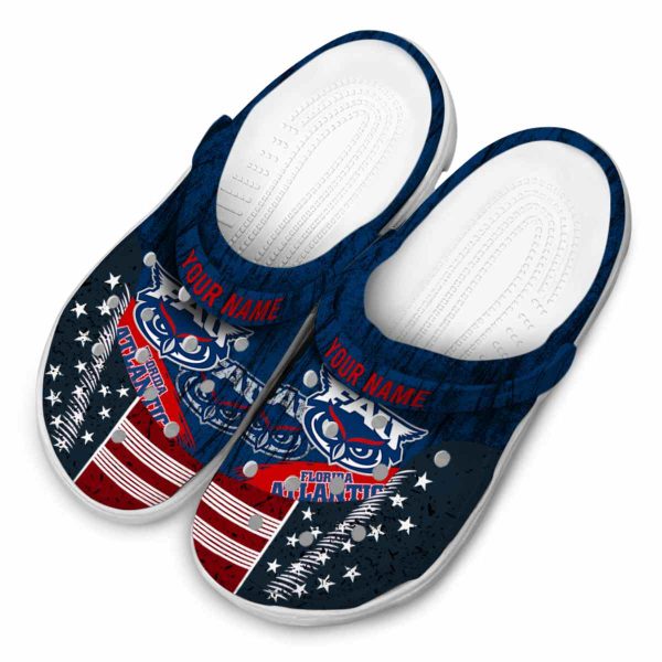 custom florida atlantic owls star spangled side pattern clog latest model