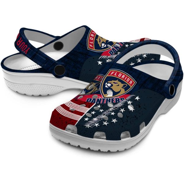 custom florida panthers star spangled side pattern clog high quality