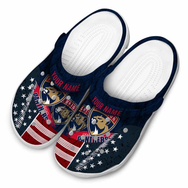 custom florida panthers star spangled side pattern clog latest model