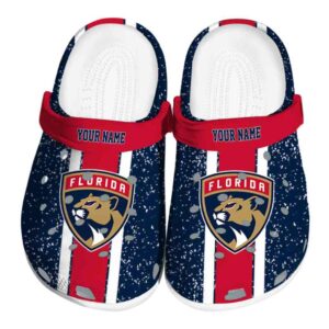 custom florida panthers vertical stripes clog best selling