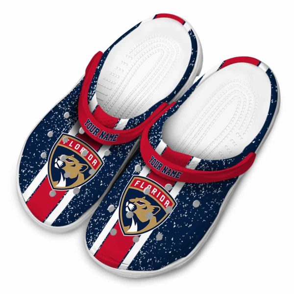 custom florida panthers vertical stripes clog latest model