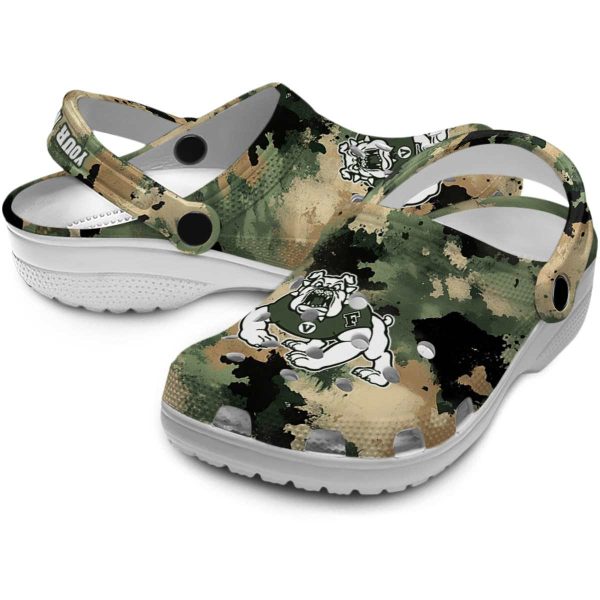 custom fresno state bulldogs camouflage craze clog high quality