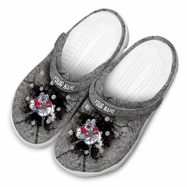 custom fresno state bulldogs cracked ground texture clog latest model