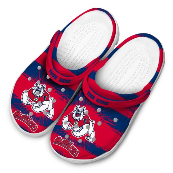 custom fresno state bulldogs paint splatter graphics clog latest model