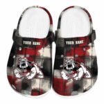 custom fresno state bulldogs plaid fusion clog best selling