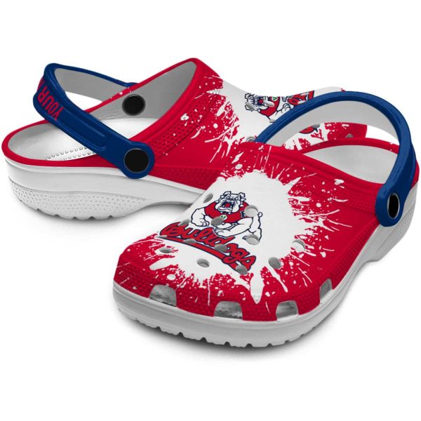 custom fresno state bulldogs splash art clog high quality