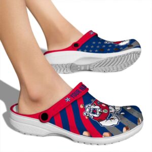 custom fresno state bulldogs star spangled graphic clog fashion forward