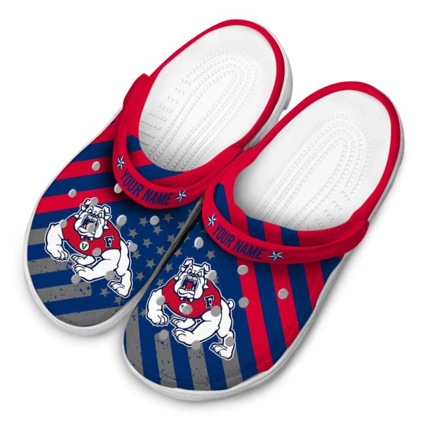custom fresno state bulldogs star spangled graphic clog latest model